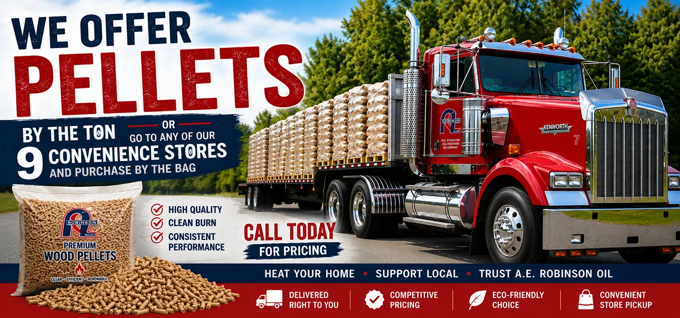 We offer pellets by the ton - or go to any of our convenience stores to purchase by the bag!